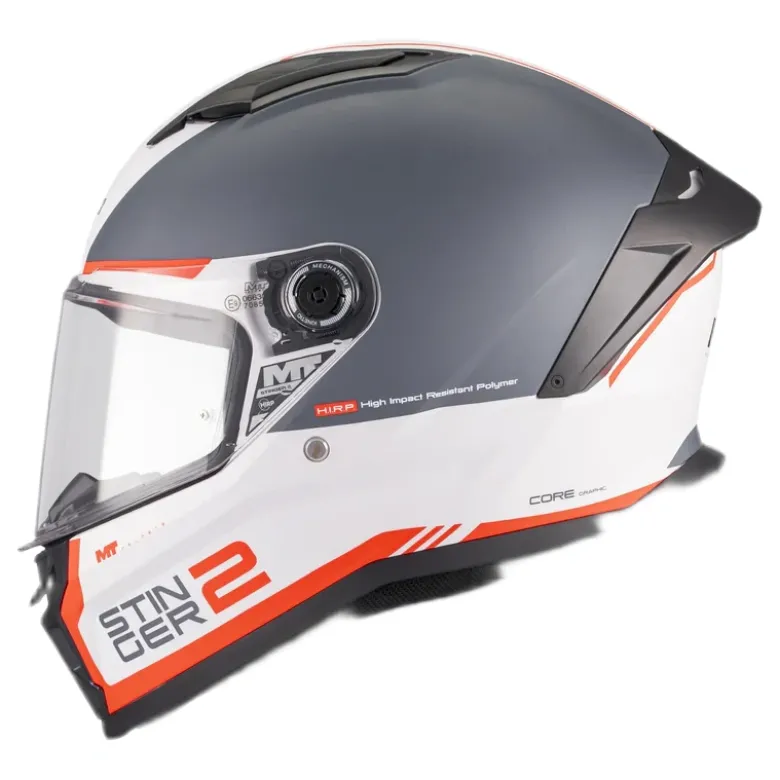 Kask integralny MT STINGER 2 CORE GREY/WHITE/RED biały szary czerwony