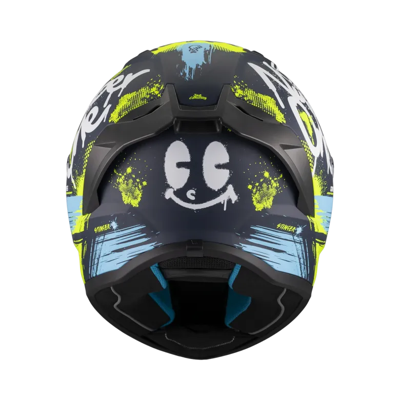 Kask integralny MT STINGER 2 ROCKET BLACK/YELLOW/BLUE MATT czarny żółty niebieski