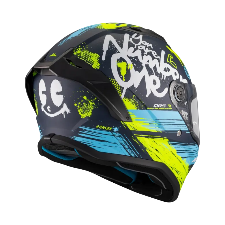 Kask integralny MT STINGER 2 ROCKET BLACK/YELLOW/BLUE MATT czarny żółty niebieski