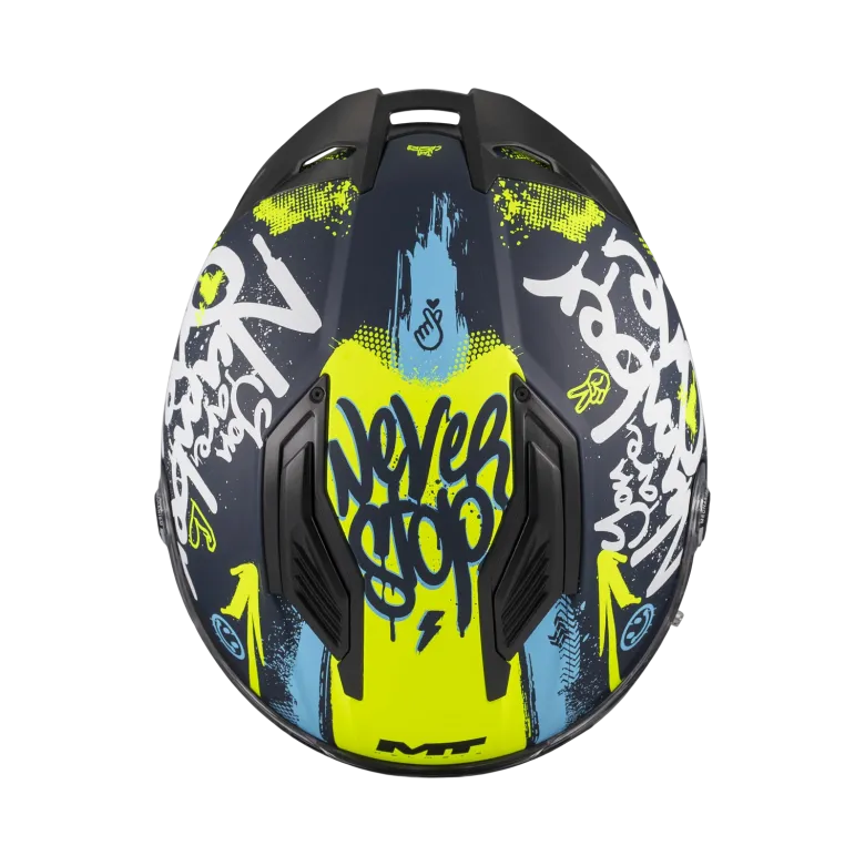 Kask integralny MT STINGER 2 ROCKET BLACK/YELLOW/BLUE MATT czarny żółty niebieski