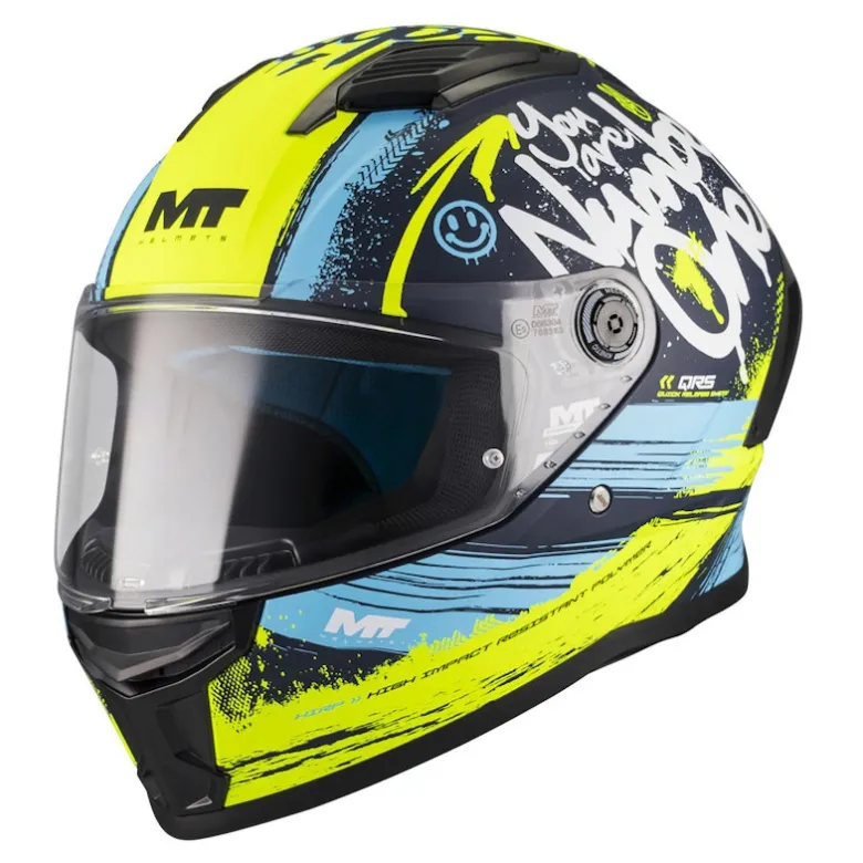 Kask integralny MT STINGER 2 ROCKET BLACK/YELLOW/BLUE MATT czarny żółty niebieski