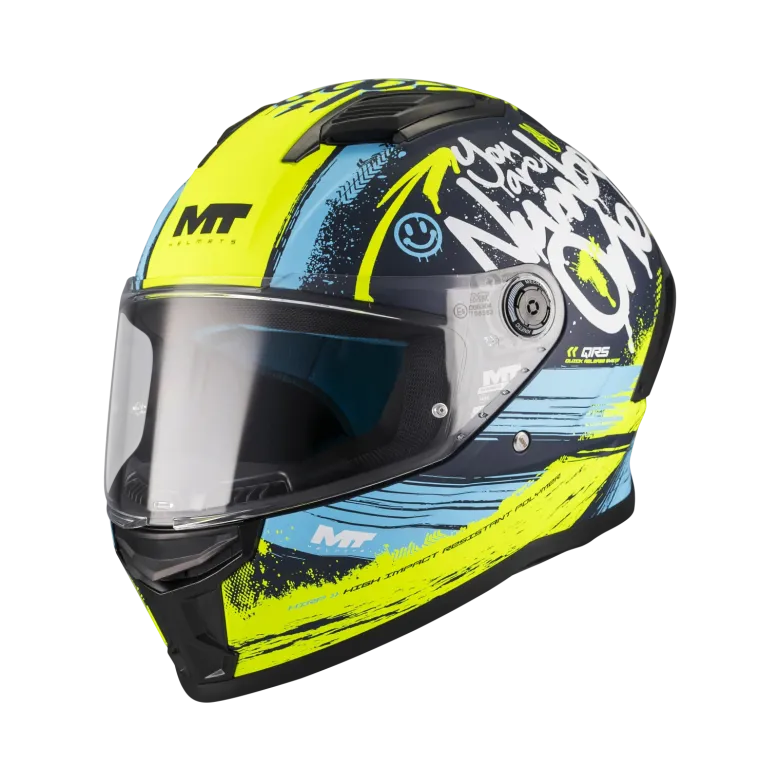 Kask integralny MT STINGER 2 ROCKET BLACK/YELLOW/BLUE MATT czarny żółty niebieski