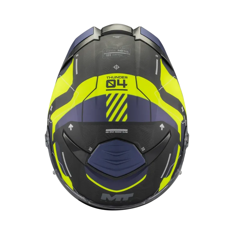 Kask integralny MT THUNDER 4 SV LUMEX BLACK/BLUE/YELLOW FLUO czarny niebieski żółty fluo