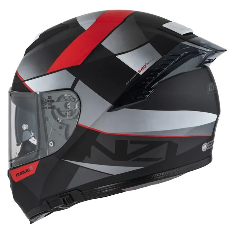 Kask integralny NZI EURUS 4 STREAM VANGUARD BLACK ANTRACITE RED TINTED MATT czarny szary czerwony