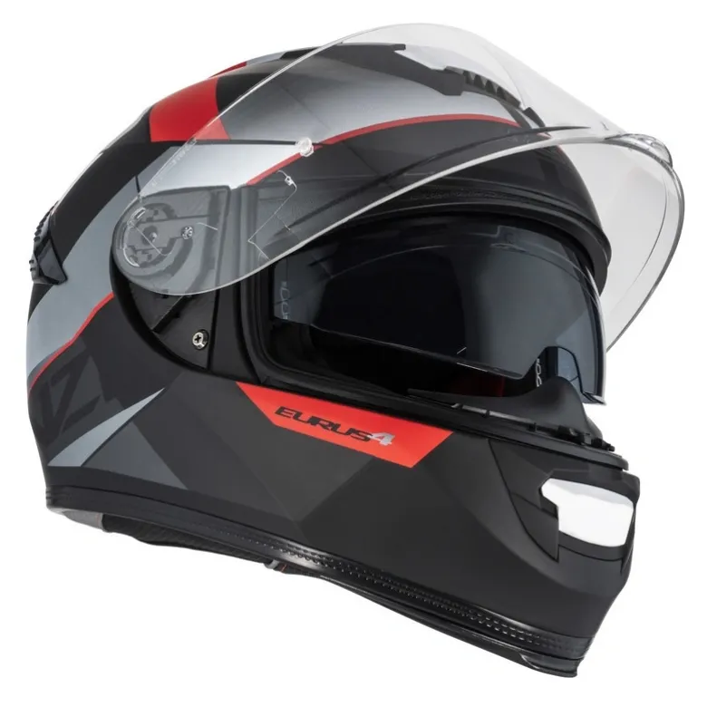Kask integralny NZI EURUS 4 STREAM VANGUARD BLACK ANTRACITE RED TINTED MATT czarny szary czerwony