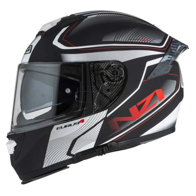 Kask integralny NZI EURUS 4 STREAM CHARMENT BLACK WHITE TINTED S MATT czarny biały