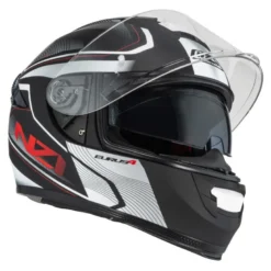 Kask integralny NZI EURUS 4 STREAM CHARMENT BLACK WHITE TINTED S MATT czarny biały