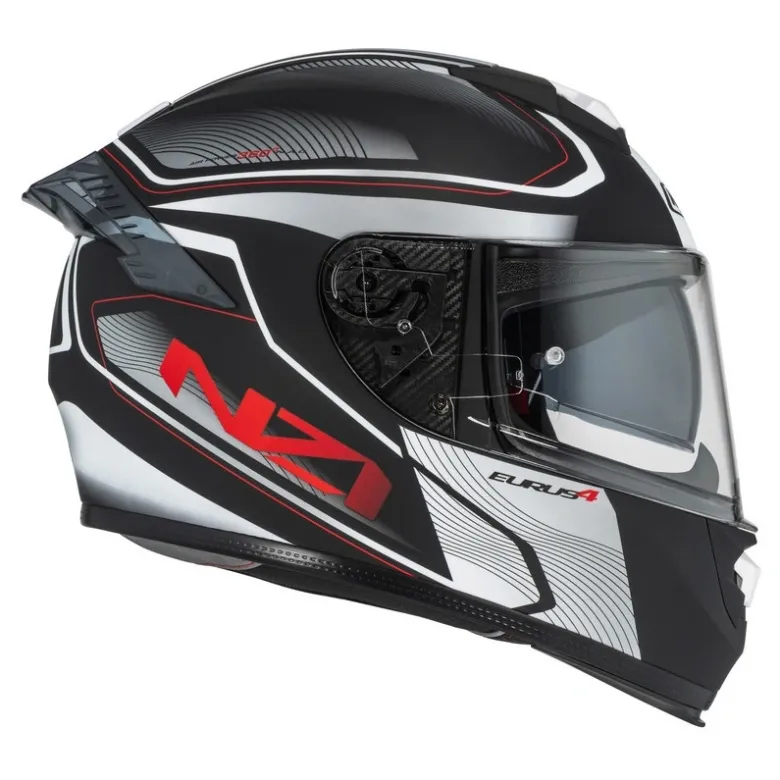 Kask integralny NZI EURUS 4 STREAM CHARMENT BLACK WHITE TINTED S MATT czarny biały