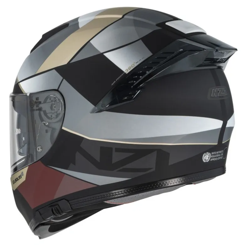 Kask integralny NZI EURUS 4 STREAM VANGUARD BLACK SAND RED TINTED MATT czarny beżowy czerwony