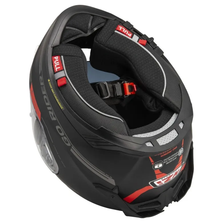 Kask integralny NZI GO RIDER STREAM DUO SOLID BLACK RED MATT czarny czerwony