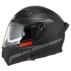 Kask integralny NZI GO RIDER STREAM DUO SOLID BLACK RED MATT czarny czerwony