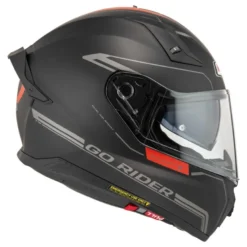 Kask integralny NZI GO RIDER STREAM DUO SOLID BLACK RED MATT czarny czerwony