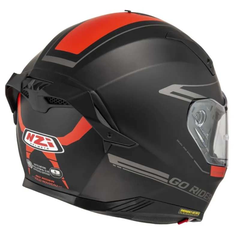 Kask integralny NZI GO RIDER STREAM DUO SOLID BLACK RED MATT czarny czerwony