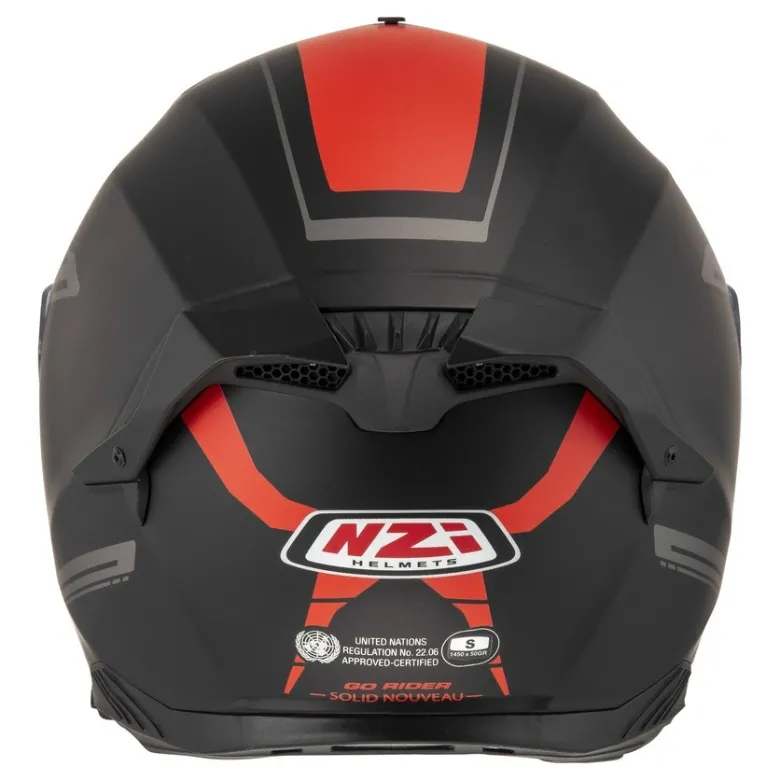 Kask integralny NZI GO RIDER STREAM DUO SOLID BLACK RED MATT czarny czerwony