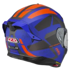 Kask integralny NZI GO RIDER STREAM DUO TRIDENT BLUE ANTRACITE ORANGE MATT pomarańczowy niebieski szary