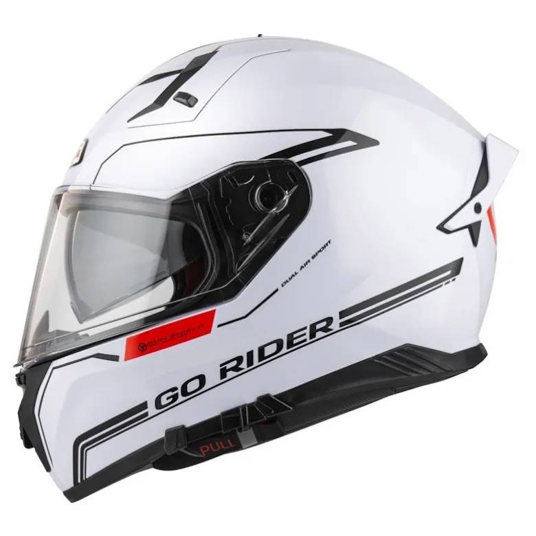 Kask integralny NZI GO RIDER STREAM DUO SOLID WHITE biały