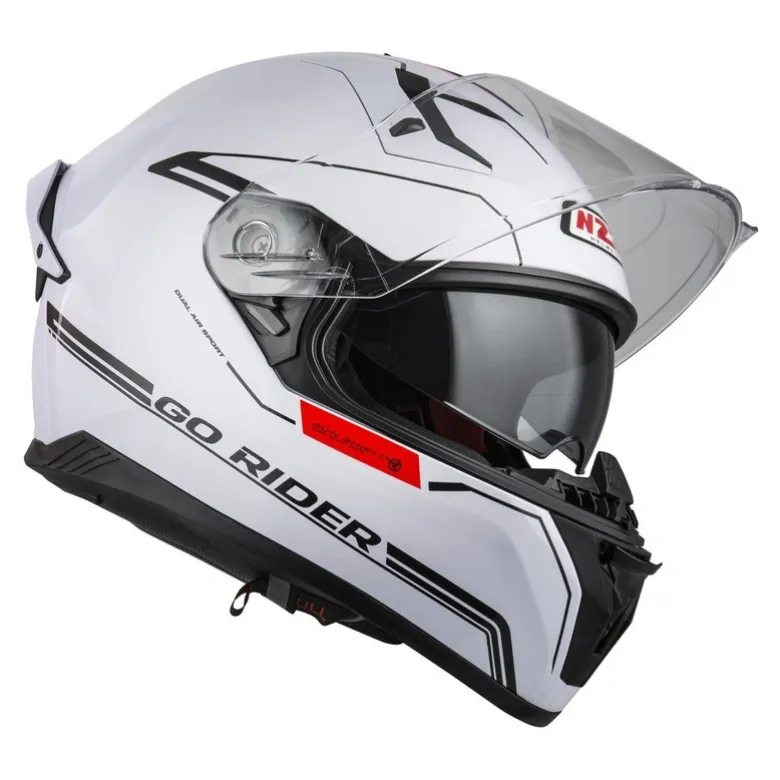 Kask integralny NZI GO RIDER STREAM DUO SOLID WHITE biały