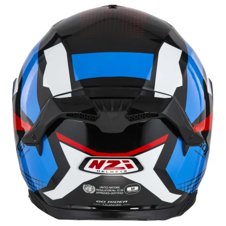 Kask integralny NZI GO RIDER STREAM DUO QUADRI BLACK RED BLUE czarny czerwony niebieski