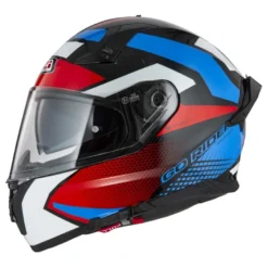 Kask integralny NZI GO RIDER STREAM DUO QUADRI BLACK RED BLUE czarny czerwony niebieski