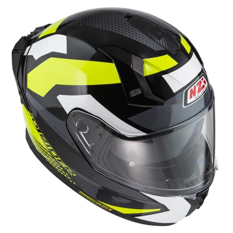 Kask integralny NZI GO RIDER STREAM DUO QUADRI BLACK GREY YELLOW czarny szary żółty