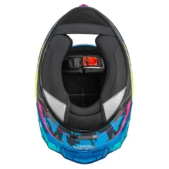 Kask integralny NZI TRENDY CAMU BLUE NEON PINK BLUE S MATT niebieski różowy