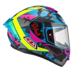 Kask integralny NZI TRENDY CAMU BLUE NEON PINK BLUE S MATT niebieski różowy