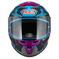 Kask integralny NZI TRENDY CAMU BLUE NEON PINK BLUE S MATT niebieski różowy