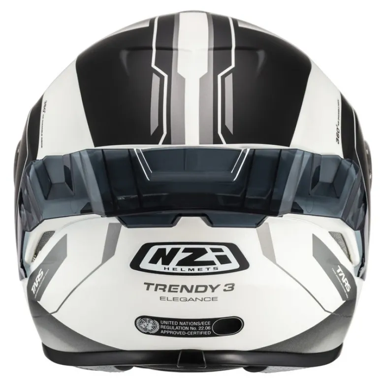 Kask integralny NZI TRENDY ELEGANCE WHITE BLACK TINTED MATT biały czarny
