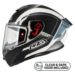 Kask integralny NZI TRENDY ELEGANCE WHITE BLACK TINTED MATT biały czarny