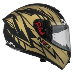 Kask integralny NZI TRENDY FLAG BLACK GOLD MATT czarny złoty