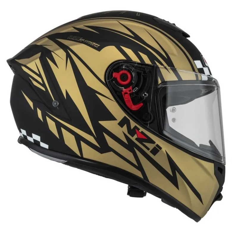 Kask integralny NZI TRENDY FLAG BLACK GOLD MATT czarny złoty