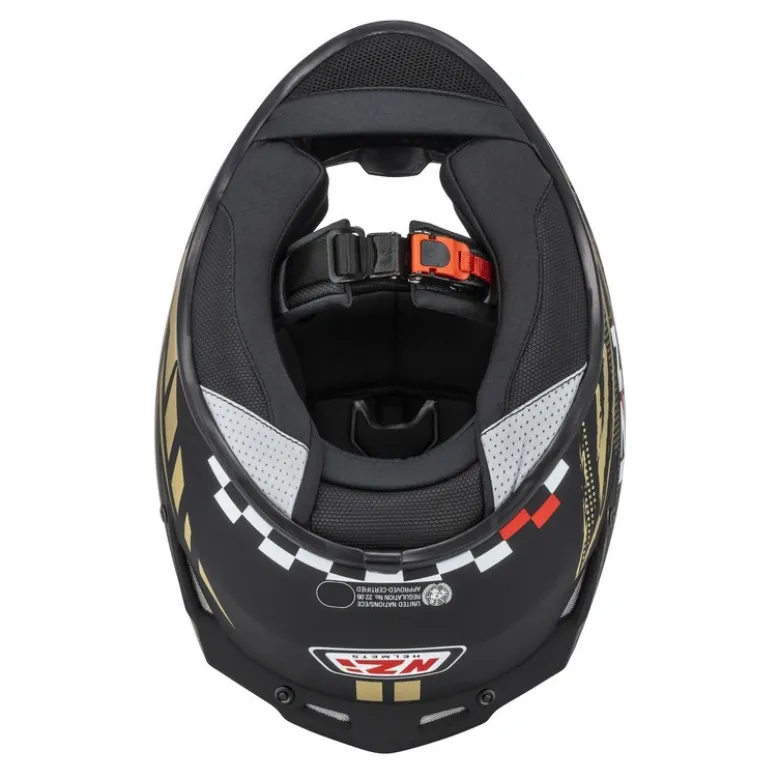 Kask integralny NZI TRENDY FLAG BLACK GOLD MATT czarny złoty