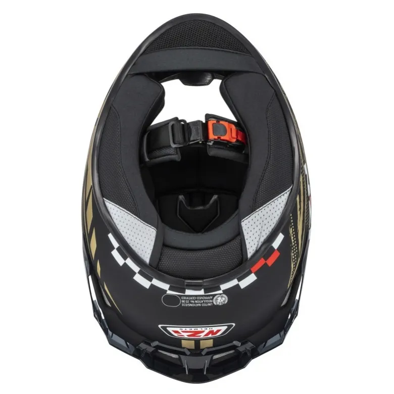 Kask integralny NZI TRENDY FLAG BLACK GOLD MATT czarny złoty