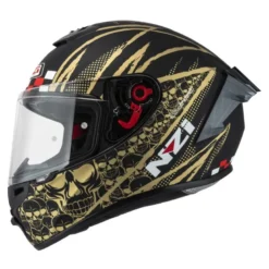 Kask integralny NZI TRENDY FLAG BLACK GOLD MATT czarny złoty