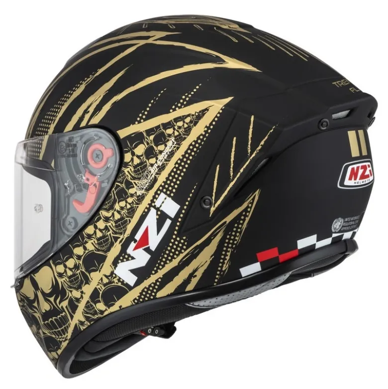 Kask integralny NZI TRENDY FLAG BLACK GOLD MATT czarny złoty