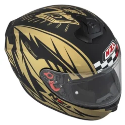 Kask integralny NZI TRENDY FLAG BLACK GOLD MATT czarny złoty