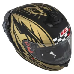 Kask integralny NZI TRENDY FLAG BLACK GOLD MATT czarny złoty