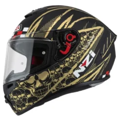 Kask integralny NZI TRENDY FLAG BLACK GOLD MATT czarny złoty