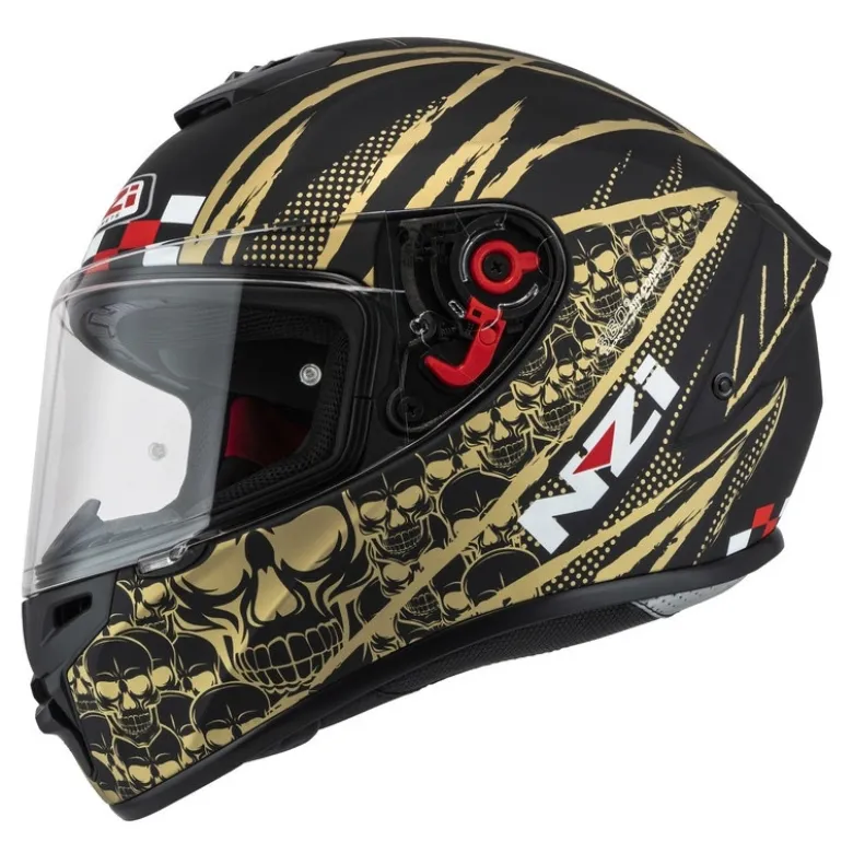 Kask integralny NZI TRENDY FLAG BLACK GOLD MATT czarny złoty