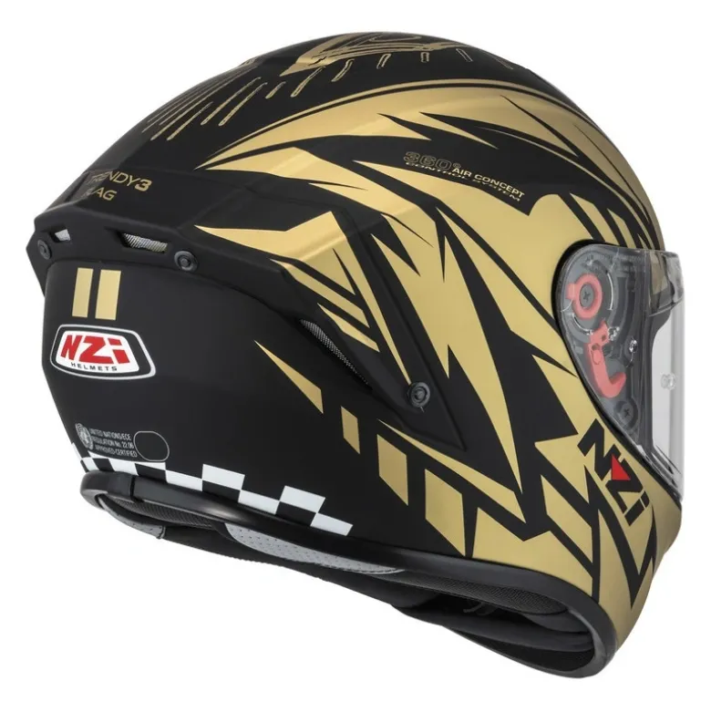 Kask integralny NZI TRENDY FLAG BLACK GOLD MATT czarny złoty