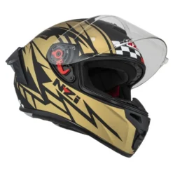 Kask integralny NZI TRENDY FLAG BLACK GOLD MATT czarny złoty