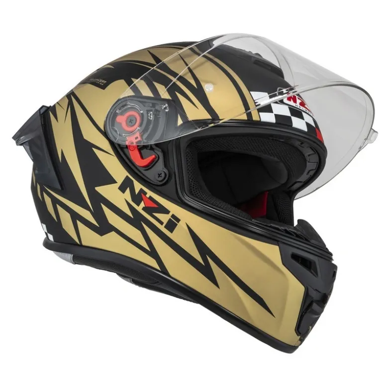 Kask integralny NZI TRENDY FLAG BLACK GOLD MATT czarny złoty