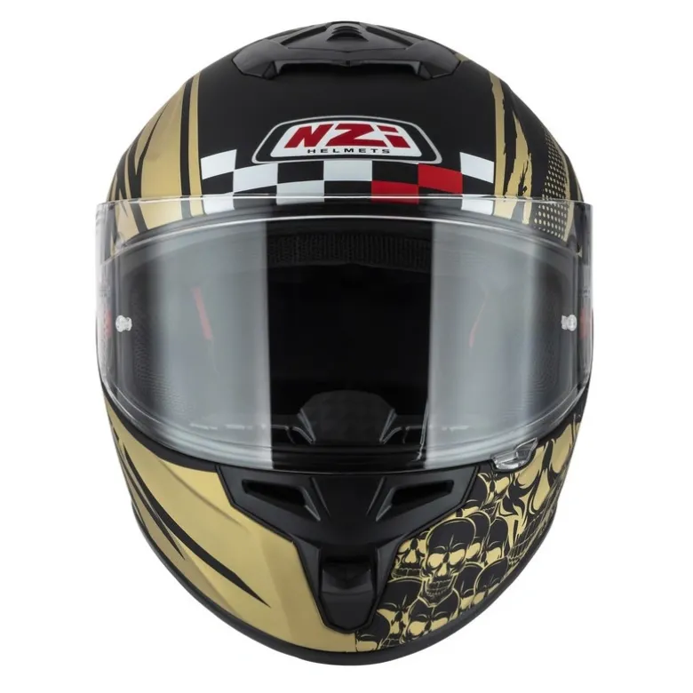 Kask integralny NZI TRENDY FLAG BLACK GOLD MATT czarny złoty