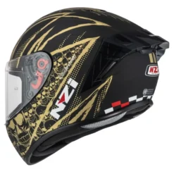 Kask integralny NZI TRENDY FLAG BLACK GOLD MATT czarny złoty
