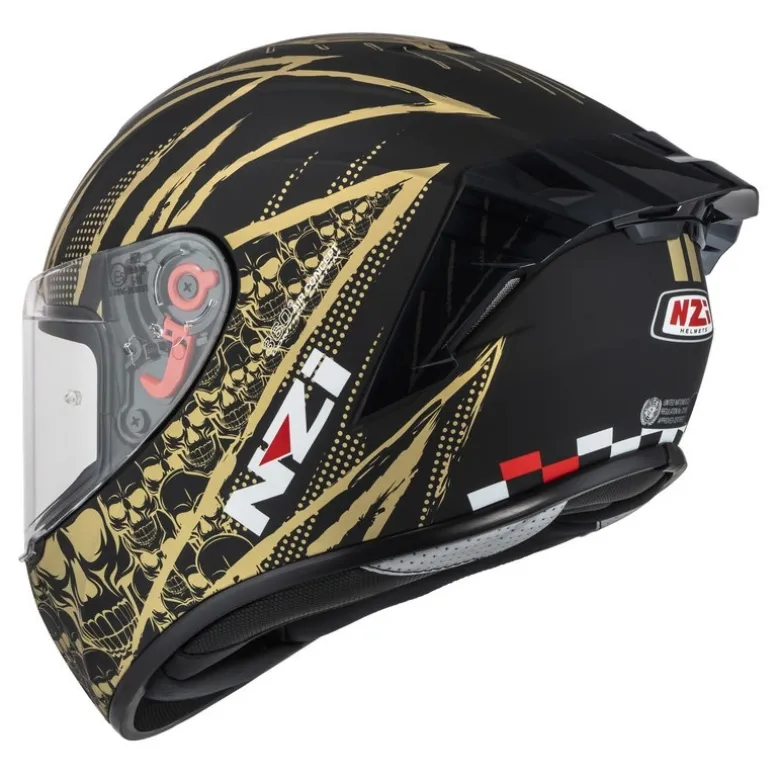 Kask integralny NZI TRENDY FLAG BLACK GOLD MATT czarny złoty