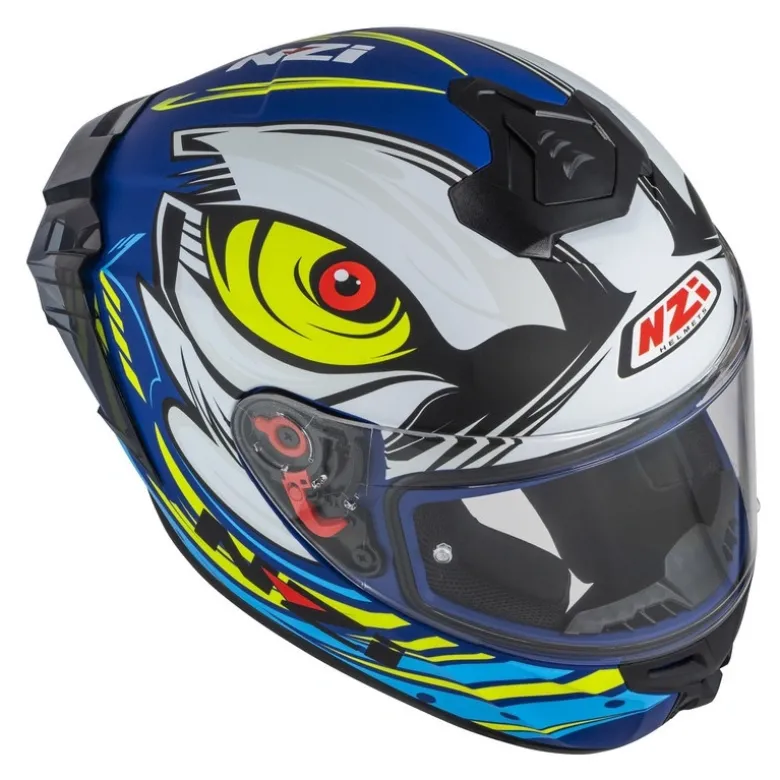 Kask integralny NZI TRENDY OCELO BLUE WHITE SKY BLUE MATT biały niebieski