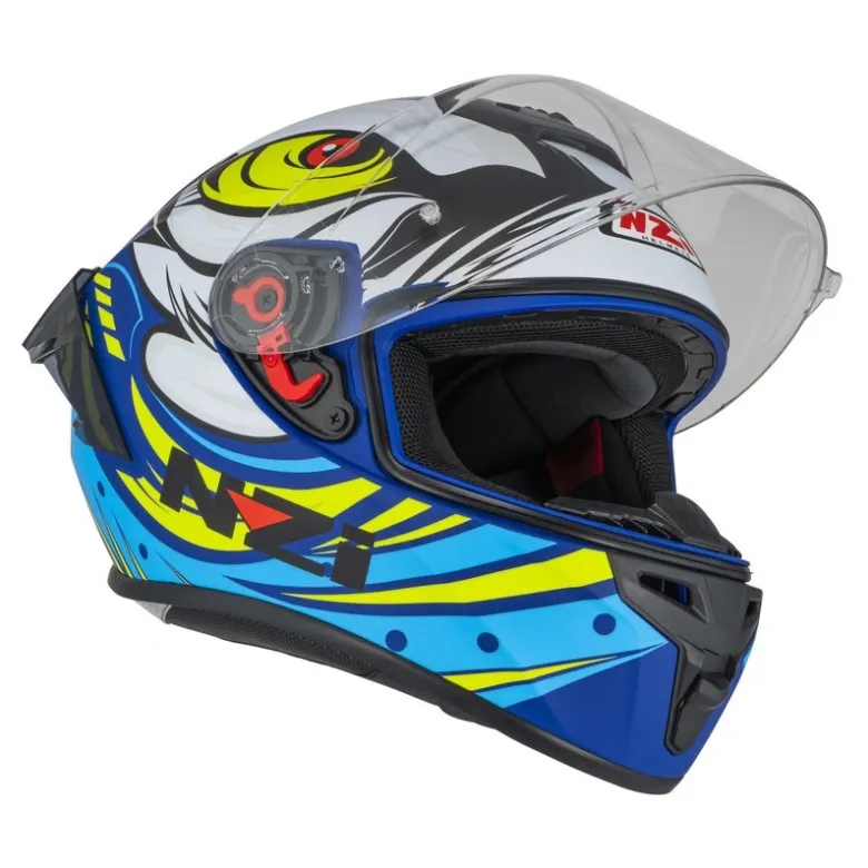Kask integralny NZI TRENDY OCELO BLUE WHITE SKY BLUE MATT biały niebieski