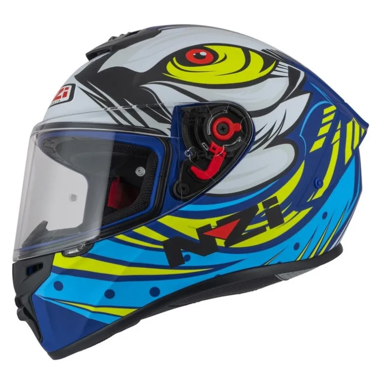 Kask integralny NZI TRENDY OCELO BLUE WHITE SKY BLUE MATT biały niebieski