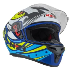 Kask integralny NZI TRENDY OCELO BLUE WHITE SKY BLUE MATT biały niebieski