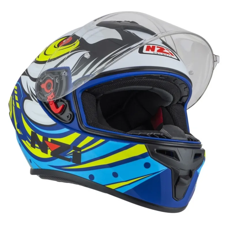 Kask integralny NZI TRENDY OCELO BLUE WHITE SKY BLUE MATT biały niebieski